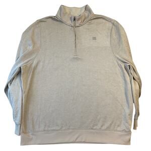Three Sixty Six Men Sweatshirt 3XL Beige Fleece Activewear Logo Zipper Long